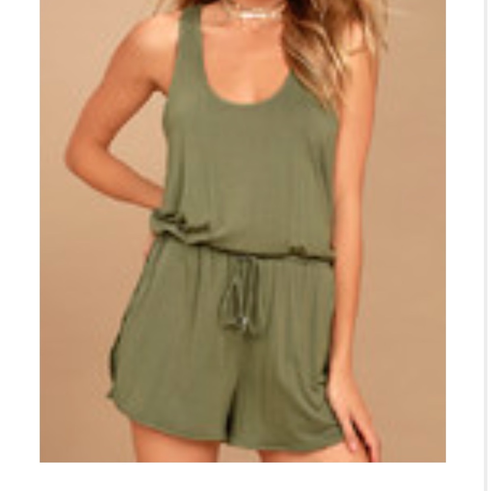Sage green racer back romper